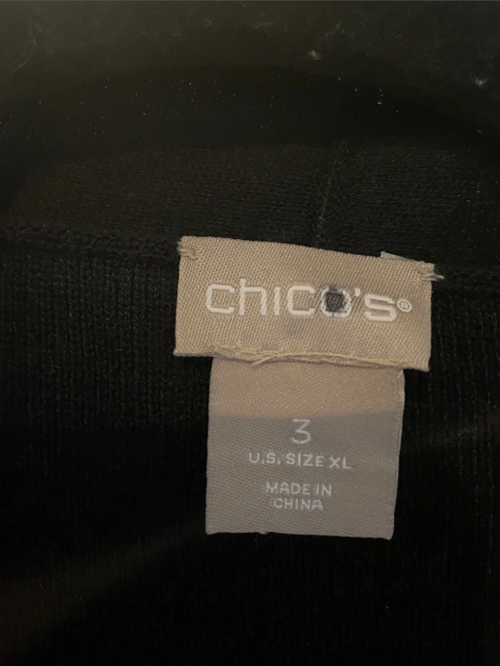 Chico's Black Cardigan with Black-and-White Animal Print Panel - Picture 2 of 3